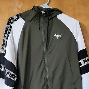 PINK Victoria's Secret Olive and White Jacket